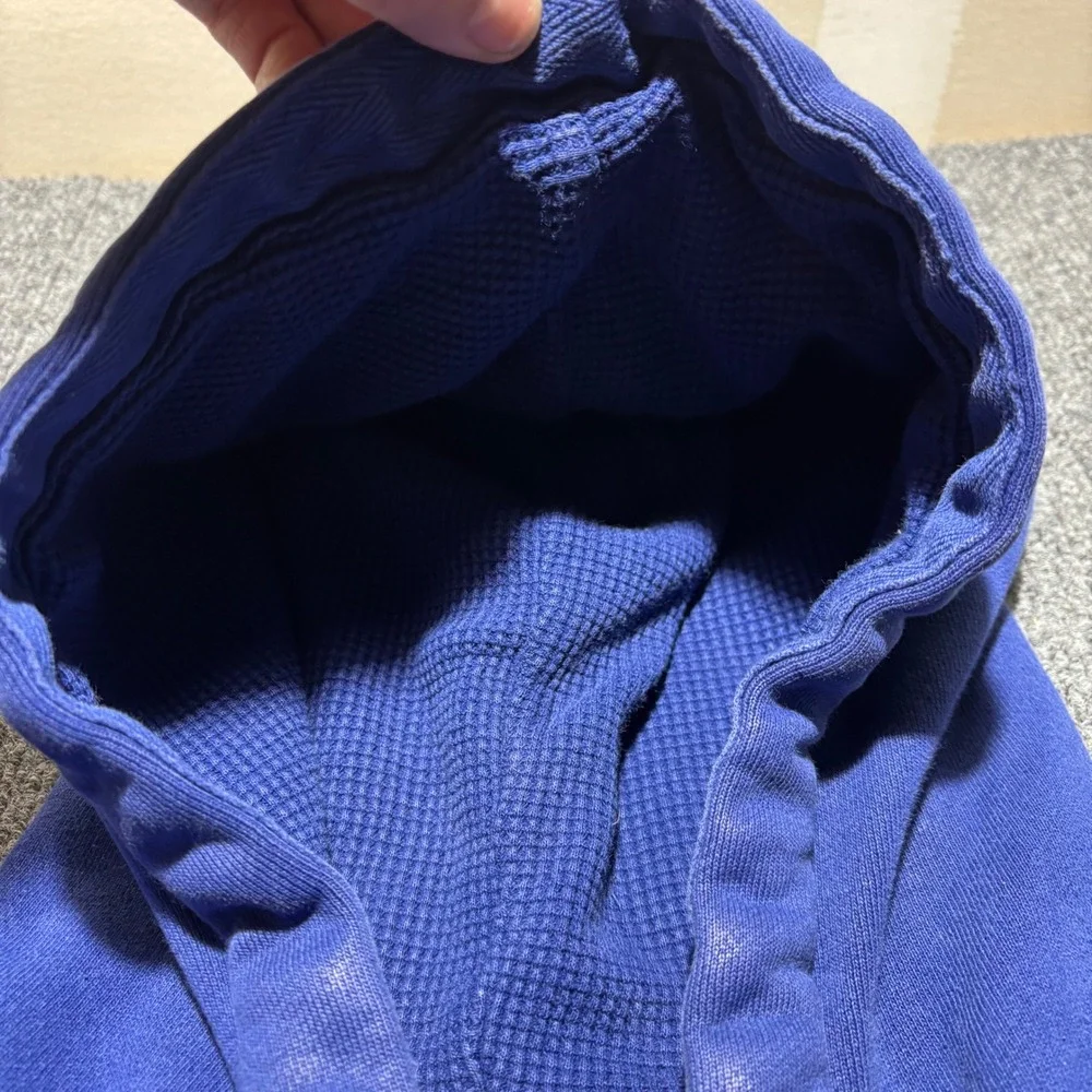 Polo Ralph Lauren Mens XXL Blue Full Zip Thermal Distress Lined Hoodie Faded